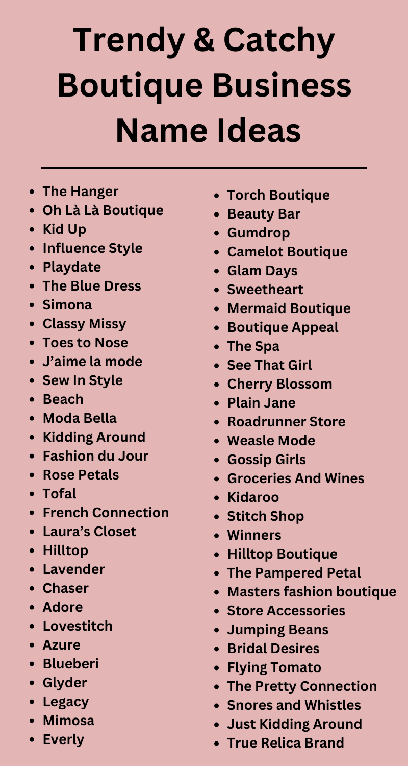 Creative Boutique Business Name Ideas